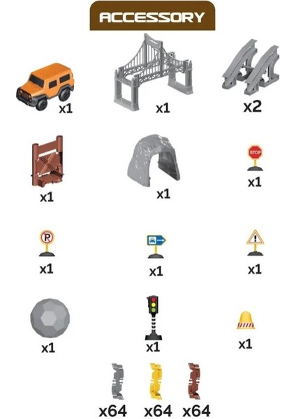 Inşaat Temalı Hareketli Raylı Araçlı Köprülü 192 Parça fiyatları