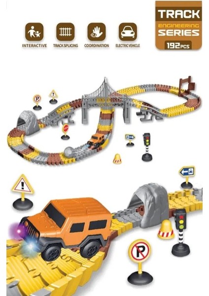 Inşaat Temalı Hareketli Raylı Araçlı Köprülü 192 Parça fırsatları