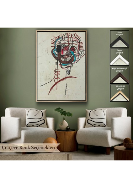 Çerçeveli Dekoratif Kanvas Tablo, Jean-Michel Basquiat - Isimsiz Tablo - UNTITLED-7441