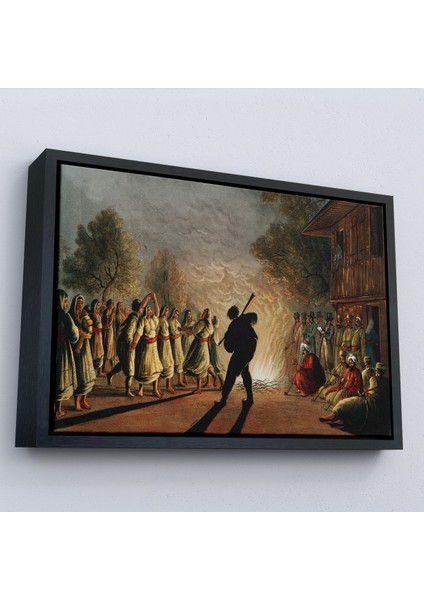 Çerçeveli Dekoratif Kanvas Tablo, Luigi Mayer'in Bulgar Köylülerinin Dansı TABLOSU-7036 fırsatları
