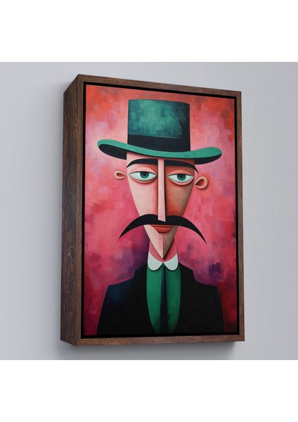Çerçeveli Dekoratif Kanvas Tablo, Bıyıklı Ikonik Sürreal Adam TABLOSU-7732 fiyatları