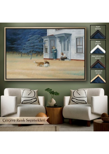 Çerçeveli Dekoratif Kanvas Tablo, Edward Hopper - Cape Cod Akşamı TABLO-7061