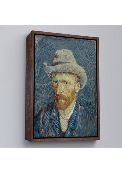 Çerçeveli Dekoratif Kanvas Tablo, Vincent Van Gogh - Hasır Şapkalı Otoportre TABLOSU-7481 fiyatları