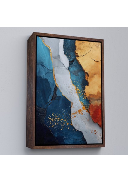 Çerçeveli Dekoratif Kanvas Tablo, Mermer Desenli Soyut TABLO-7576