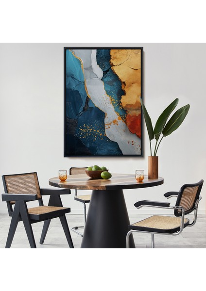 Çerçeveli Dekoratif Kanvas Tablo, Mermer Desenli Soyut TABLO-7576