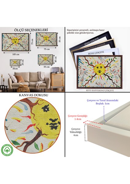 Çerçeveli Dekoratif Kanvas Tablo, Salvador Dali - Bitki Güneşi TABLO-7127 indirimleri