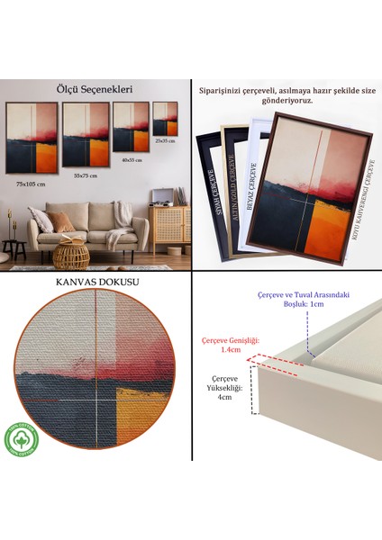 Çerçeveli Dekoratif Kanvas Tablo, Yağlıboya Görünümlü Dekoratif TABLO-7609 indirimleri