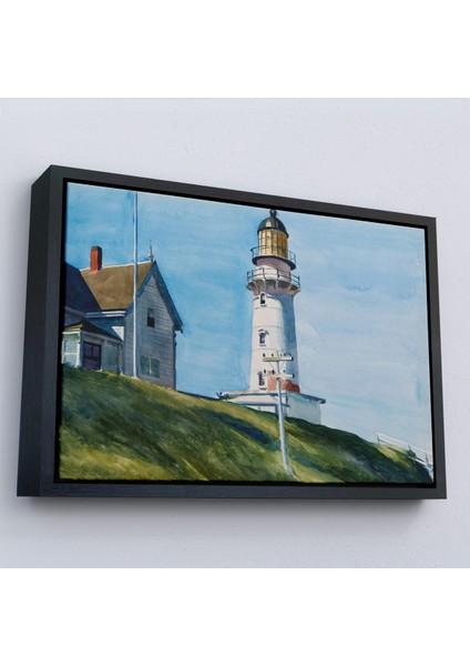 Çerçeveli Dekoratif Kanvas Tablo, Edward Hopper - Deniz Feneri Tablo - Light At Two LIGHTS-7097 modelleri