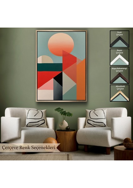 Çerçeveli Dekoratif Kanvas Tablo, Modern Desenli Soyut TABLO-7553