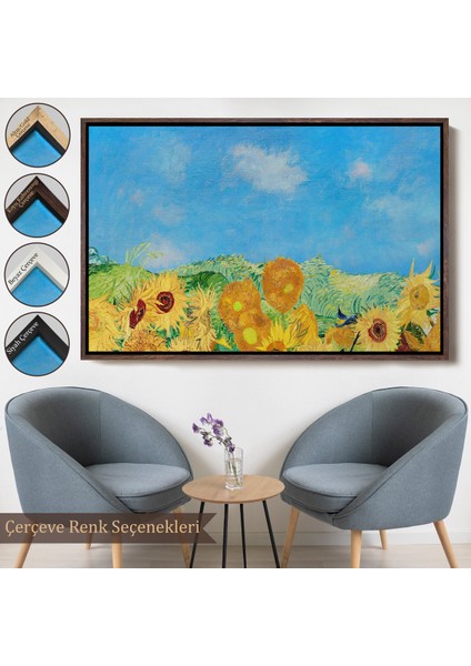 Çerçeveli Dekoratif Kanvas Tablo, Vincent Van Gogh - Ayçiçekleri TABLO-7153