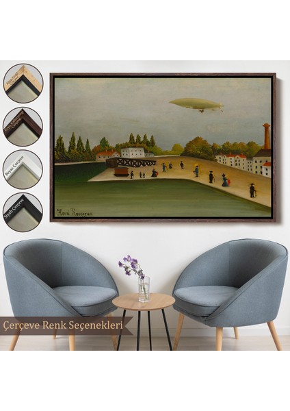 Çerçeveli Dekoratif Kanvas Tablo, Henri Rousseau -Tokyo Japonya Quai D'ıvry TABLO-7112