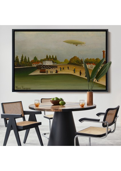 Çerçeveli Dekoratif Kanvas Tablo, Henri Rousseau -Tokyo Japonya Quai D'ıvry TABLO-7112