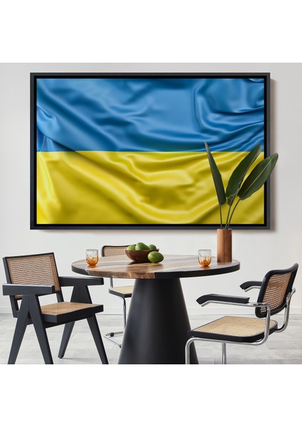 Çerçeveli Dekoratif Kanvas Tablo, Ukrayna BAYRAĞI-7238