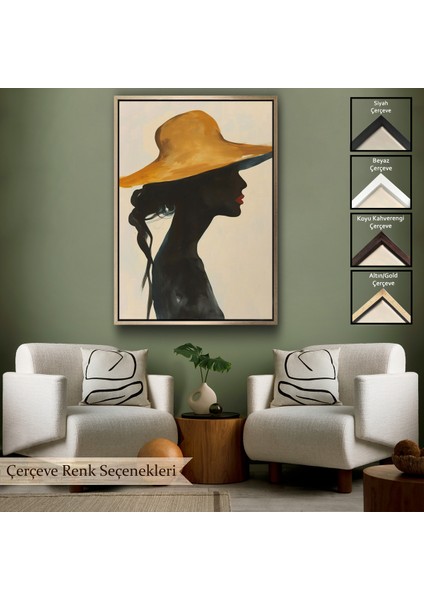 Çerçeveli Dekoratif Kanvas Tablo, Kadın Silüeti TABLO-7568