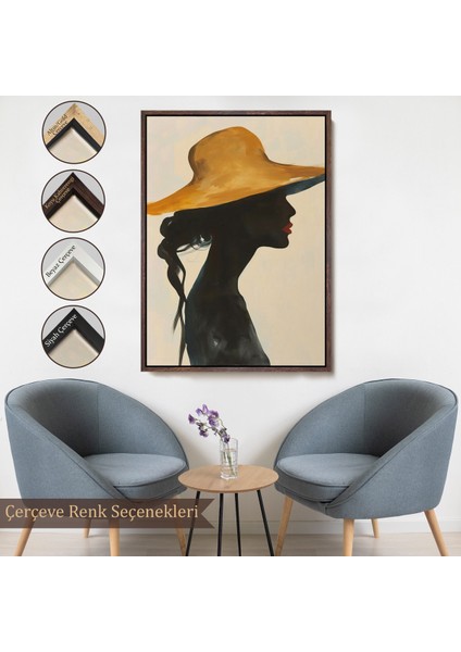 Çerçeveli Dekoratif Kanvas Tablo, Kadın Silüeti TABLO-7568