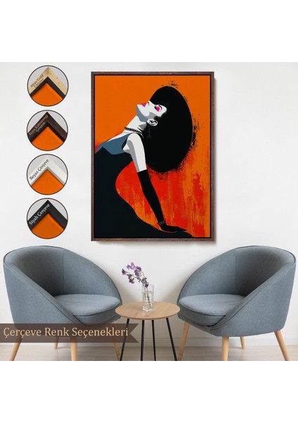 Çerçeveli Dekoratif Kanvas Tablo, Güzel Soyut Kadın TABLO-7655