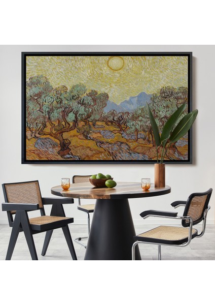 Çerçeveli Dekoratif Kanvas Tablo, Vincent Willem Van Gogh - Zeytin Ağaçları Tablosu-Olive TREES-7184
