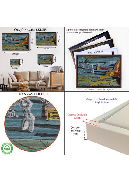 Çerçeveli Dekoratif Kanvas Tablo, Salvador Dali - Venüs Rüyası Tablo - Dream Of VENUS-7125 indirimleri