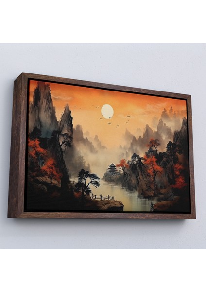 Çerçeveli Dekoratif Kanvas Tablo, Çin Dağ Manzarası TABLOSU-7259
