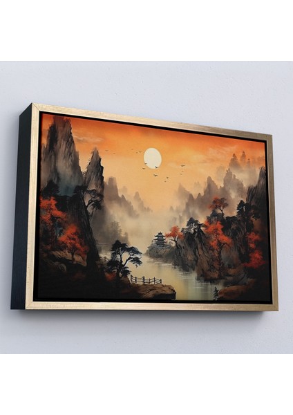 Çerçeveli Dekoratif Kanvas Tablo, Çin Dağ Manzarası TABLOSU-7259 fiyatları