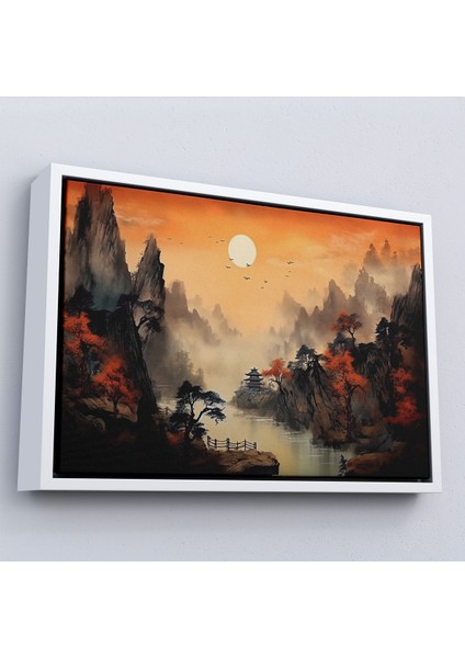 Çerçeveli Dekoratif Kanvas Tablo, Çin Dağ Manzarası TABLOSU-7259 fırsatları