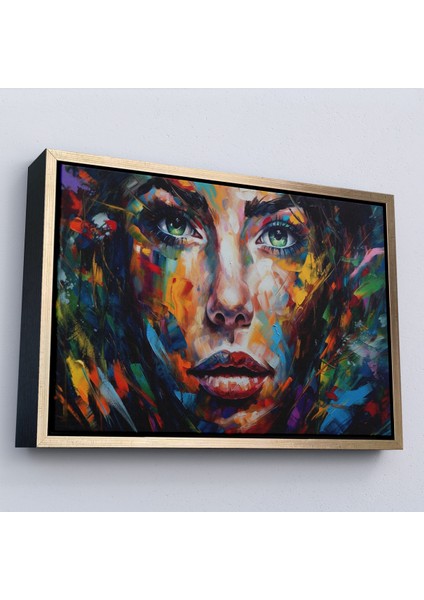 Çerçeveli Dekoratif Kanvas Tablo, Soyut Renkli Kadın TABLOSU-7208 modelleri