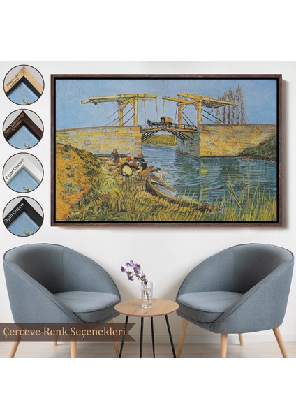 Çerçeveli Dekoratif Kanvas Tablo, Vincent Willem Van Gogh - Arles Köprüsü - Bridge At ARLES-7154