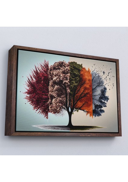 Çerçeveli Dekoratif Kanvas Tablo, Dört Mevsim Ağaçlar TABLOSU-7226 fiyatları