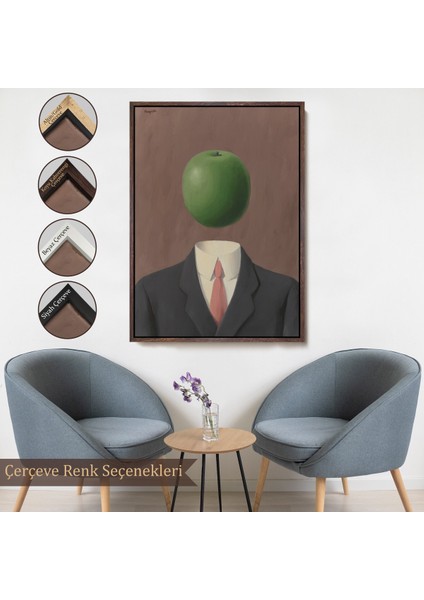 Çerçeveli Dekoratif Kanvas Tablo, Rene Magritte - Soyut Sabit Fikir TABLOSU-7343