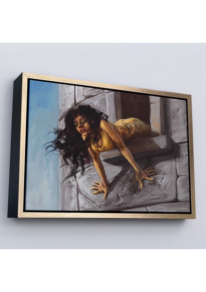 Çerçeveli Dekoratif Kanvas Tablo, Kuledeki Prenses TABLOSU-7195