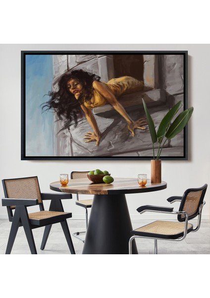 Çerçeveli Dekoratif Kanvas Tablo, Kuledeki Prenses TABLOSU-7195