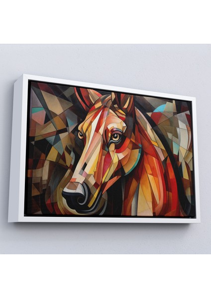Çerçeveli Dekoratif Kanvas Tablo, Vitray Tarzı At Kafası TABLOSU-7243 fırsatları