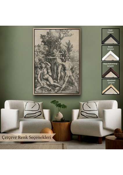 Çerçeveli Kanvas Tablo, Albrecht Dürer - Herkül Yol Ayrımında - Hercules At The CROSSROADS-7326