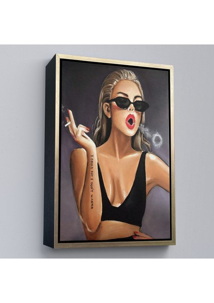 Çerçeveli Dekoratif Kanvas Tablo, I Could But I Don't Wanna Tablo - Yapabilirim Ama İSTEMIYORUM-7750