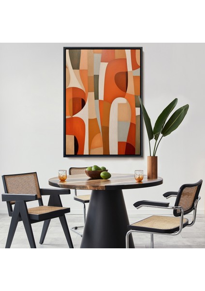 Çerçeveli Dekoratif Kanvas Tablo, Geometrik Desenli Soyut TABLO-7628