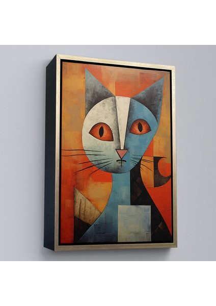 Çerçeveli Dekoratif Kanvas Tablo, Pablo Picasso Tarzı - Soyut Renkli Kedi TABLO-7373 fiyatları