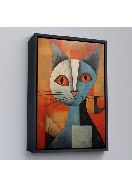 Çerçeveli Dekoratif Kanvas Tablo, Pablo Picasso Tarzı - Soyut Renkli Kedi TABLO-7373 modelleri