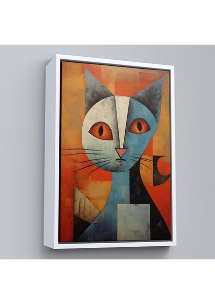 Çerçeveli Dekoratif Kanvas Tablo, Pablo Picasso Tarzı - Soyut Renkli Kedi TABLO-7373 fırsatları
