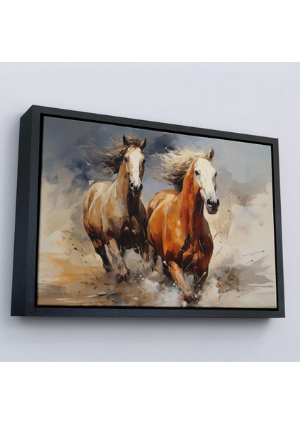 Çerçeveli Dekoratif Kanvas Tablo, Koşan Atlar TABLOSU-7276 modelleri
