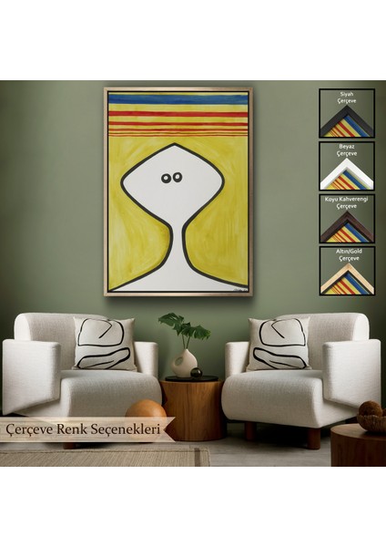 Çerçeveli Dekoratif Kanvas Tablo, Alexander Calder - Soyut Kafa Tablosu - HEAD-7321