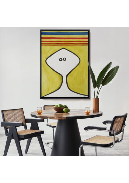 Çerçeveli Dekoratif Kanvas Tablo, Alexander Calder - Soyut Kafa Tablosu - HEAD-7321