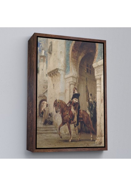 Çerçeveli Kanvas Tablo, Henri Émilien Rouseau Saraydan Ayrılan Süvari Horseman Leaving À PALACE-7330 fiyatları