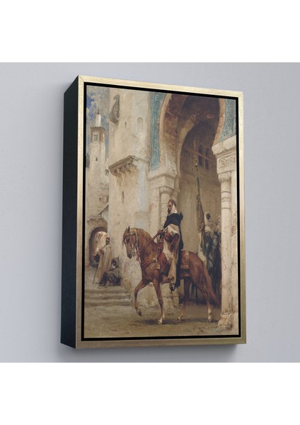 Çerçeveli Kanvas Tablo, Henri Émilien Rouseau Saraydan Ayrılan Süvari Horseman Leaving À PALACE-7330 modelleri