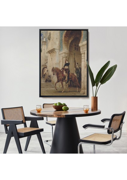 Çerçeveli Kanvas Tablo, Henri Émilien Rouseau Saraydan Ayrılan Süvari Horseman Leaving À PALACE-7330