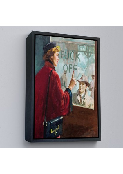 Çerçeveli Dekoratif Kanvas Tablo, Cama Yazan Kadın TABLO-7706 modelleri