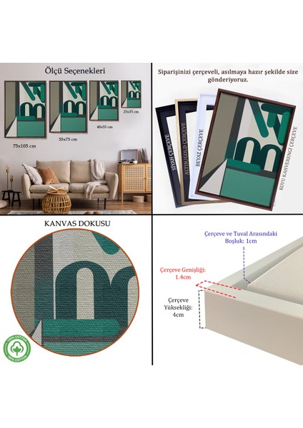 Çerçeveli Dekoratif Kanvas Tablo, Leon Wuidar Soyut TABLOSU-7292 indirimleri