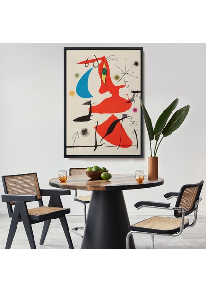 Çerçeveli Dekoratif Kanvas Tablo, Joan Miro - Sürreal Soyut TABLO-7365