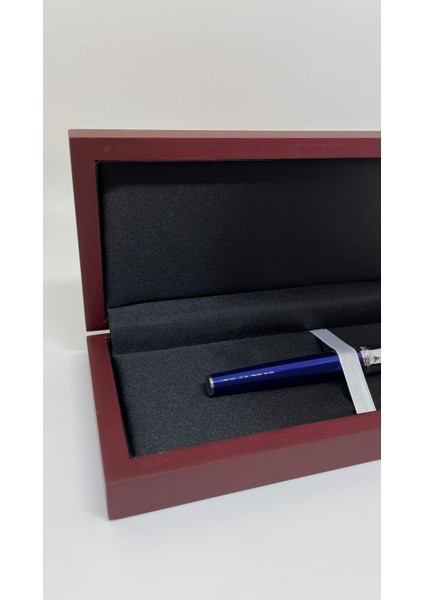 Mavi Gümüş Roller Kalem – Ahşap Sunum Kutulu modelleri
