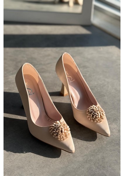 Fovira Saten Bej Stiletto modelleri