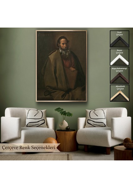 Çerçeveli Dekoratif Kanvas Tablo, Diego Velázquez - Aziz Paul TABLO-7389